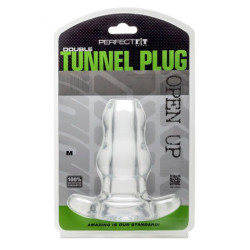 Perfect Fit Double Tunnel Plug Transparent Medium 9.5 x 5.2 cm